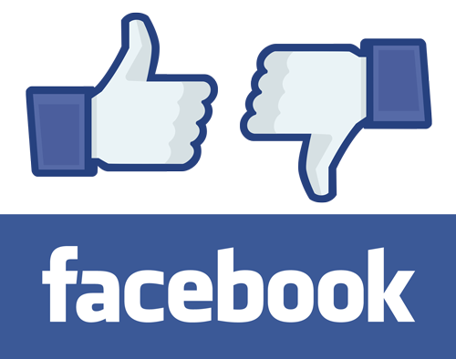 Facebook sign and thumbs up and down showing that hiring an agent in greenville nc is best when you keep the discussions between the two of you