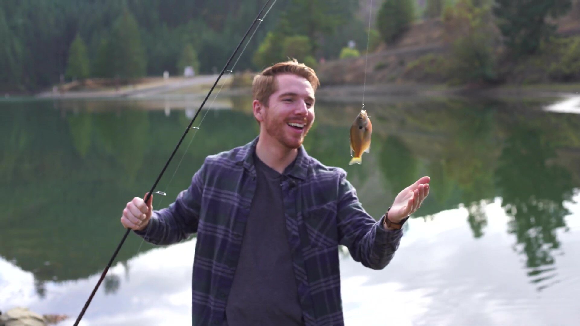 Catching fish at Cooper Creek Reservoir, Sutherlin Oregon