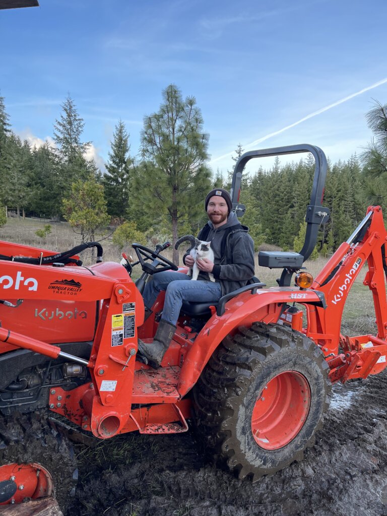 Teddy Driving The Kubota