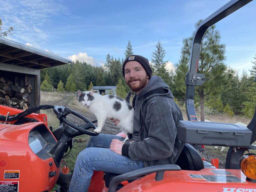Teddy Driving The Kubota