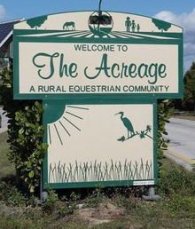 The acreage street sign