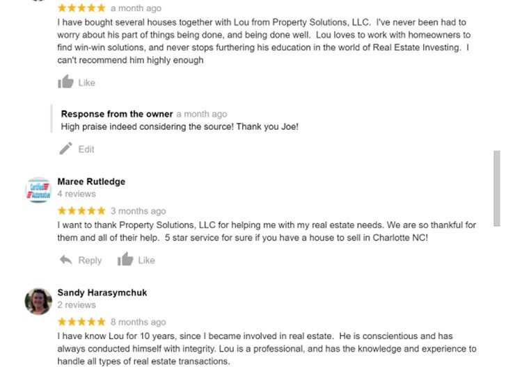 Companies that buy houses reviews pictures of testimonials.