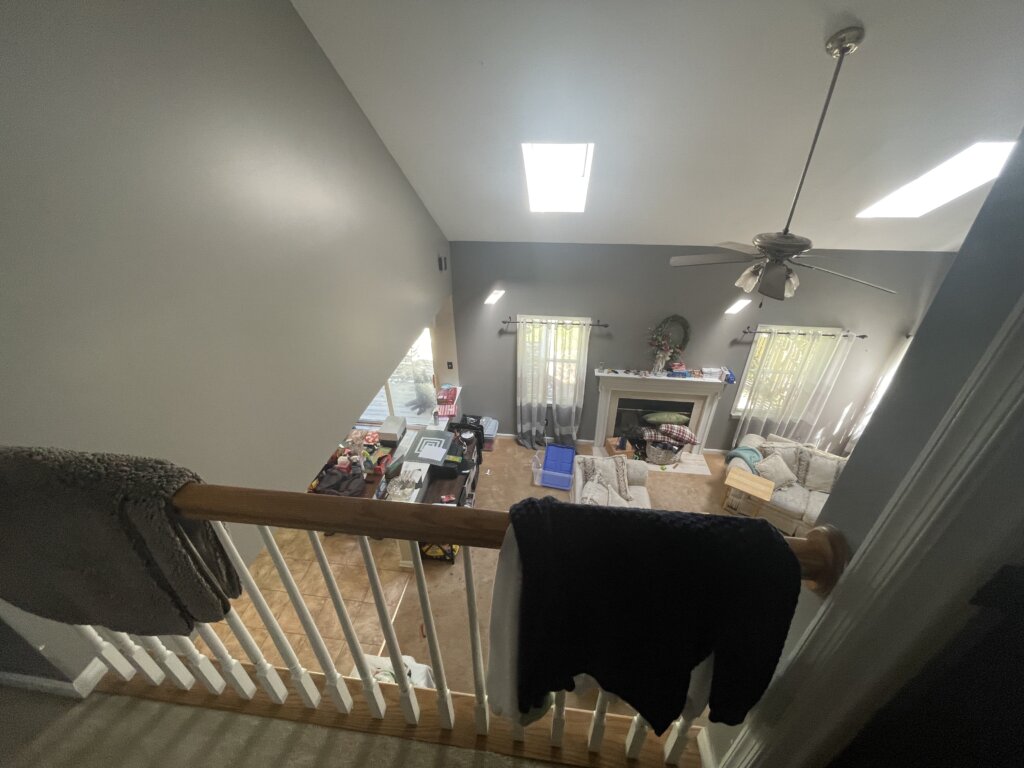 Living room before renovations inside house