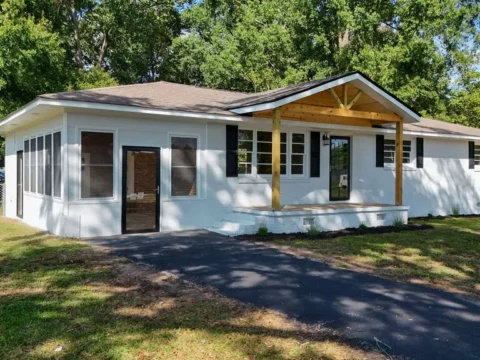 Owner financing home in Belton SC 101 Skyland Dr with wood porch