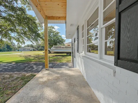 Front porch detail of remodeled home for sale with no bank qualifying