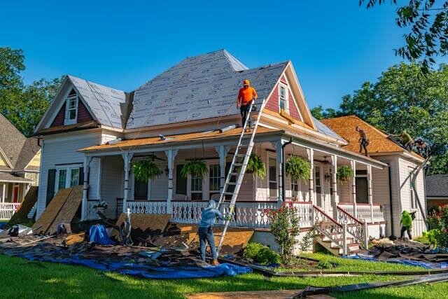 people renovating an old house