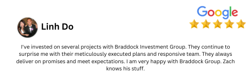Google review from Linh, Braddock Investment Group