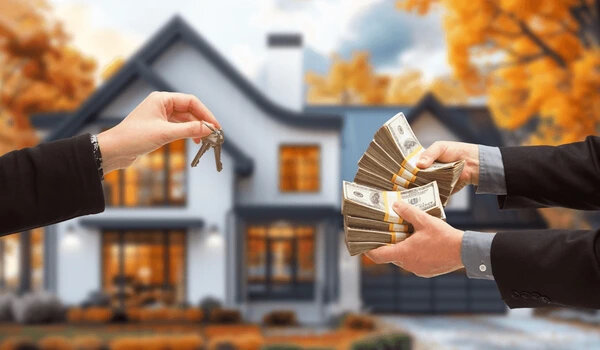 Happy landlord selling his rental property