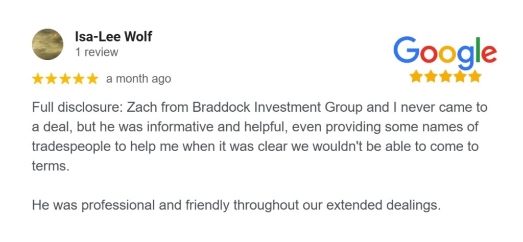 Braddock Investment Group Inc clients positive reviews