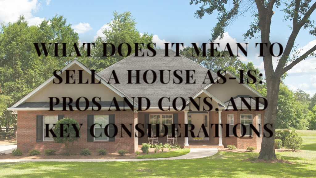 SELL A HOUSE AS-IS