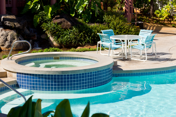 pool and hot tub combo
