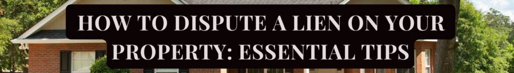 How to Dispute a Lien on Your Property: Essential Tips