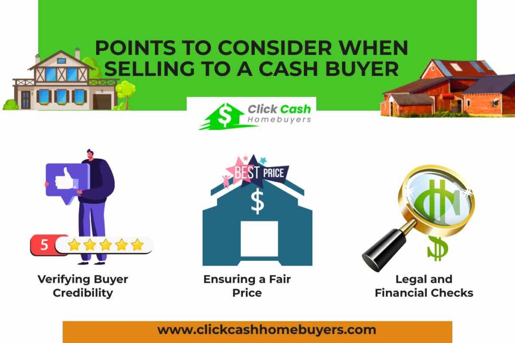 A graphic snapshot of the points to consider while selling to a cash buyer
