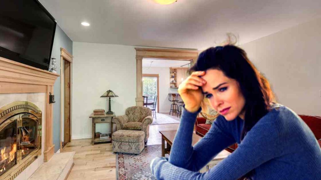 A worried homeowner contemplating the sale of their house