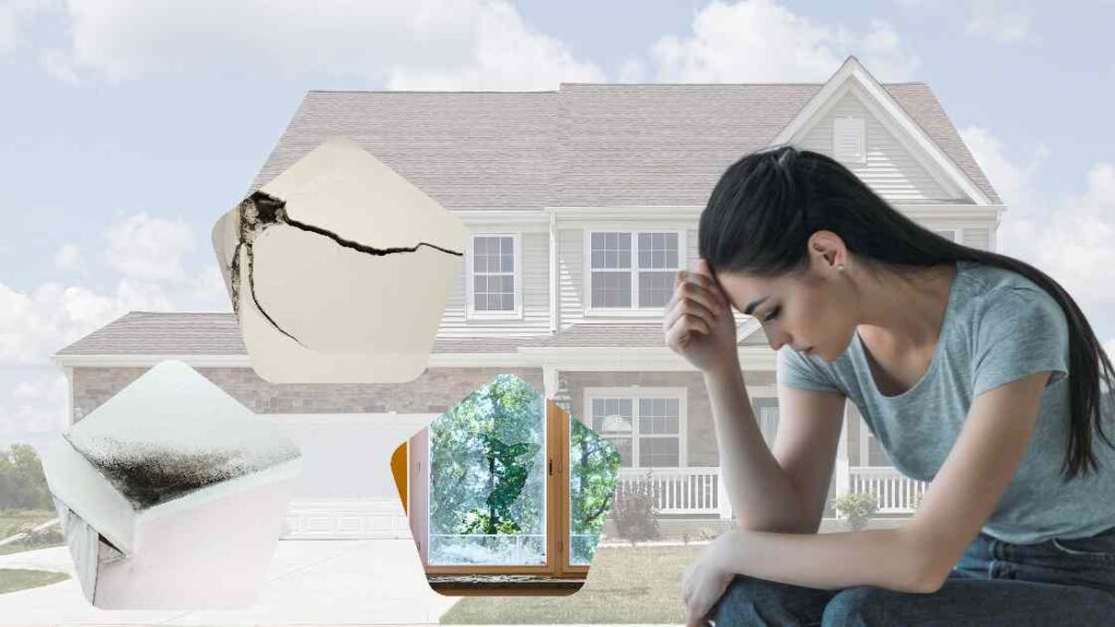 Homeowner dealing with stressful house repairs before selling