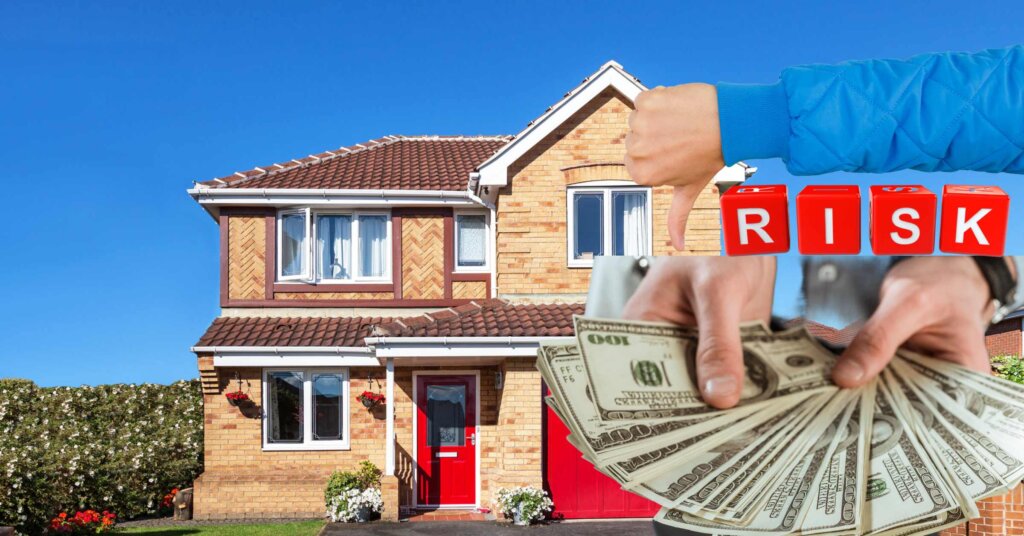 Caution sign symbolizing potential risks and pitfalls in fast cash home selling process.