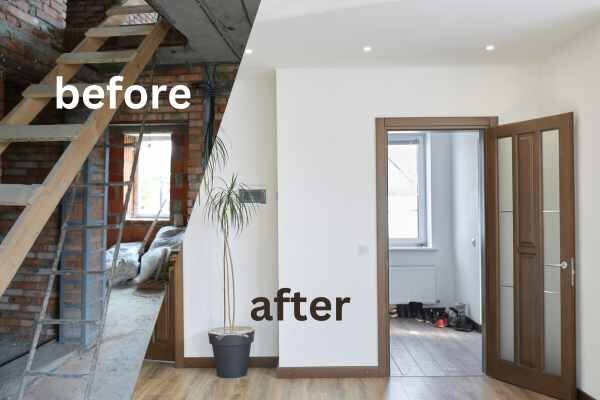 Comparative images demonstrating beneficial home upgrades.