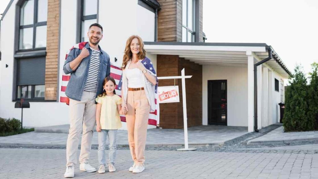 Smiling homeowners relieved from financial stress as they receive an instant cash offer from a quick house sale company