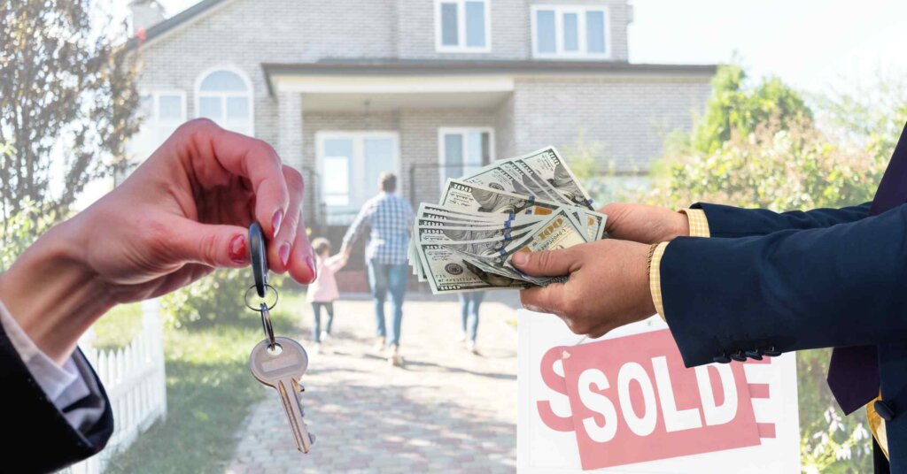 Stockton Homeowner handing over keys symbolizing fast cash home buying in Stockton.