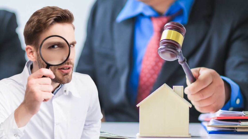 A person holding a magnifying glass, representing the importance of thorough research in selecting the best quick house sale company