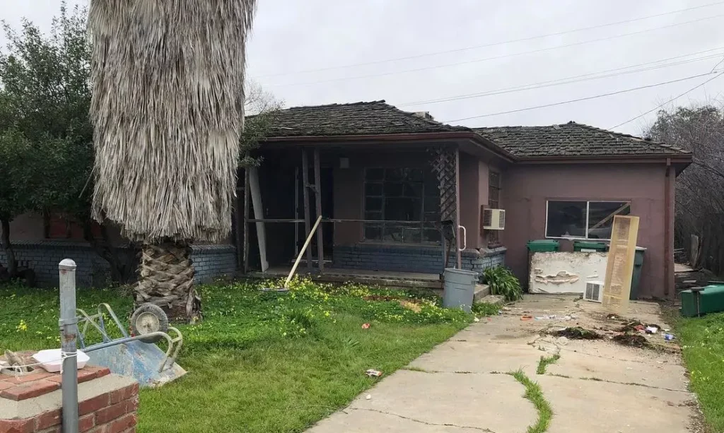 We paid cash for the rundown house in California