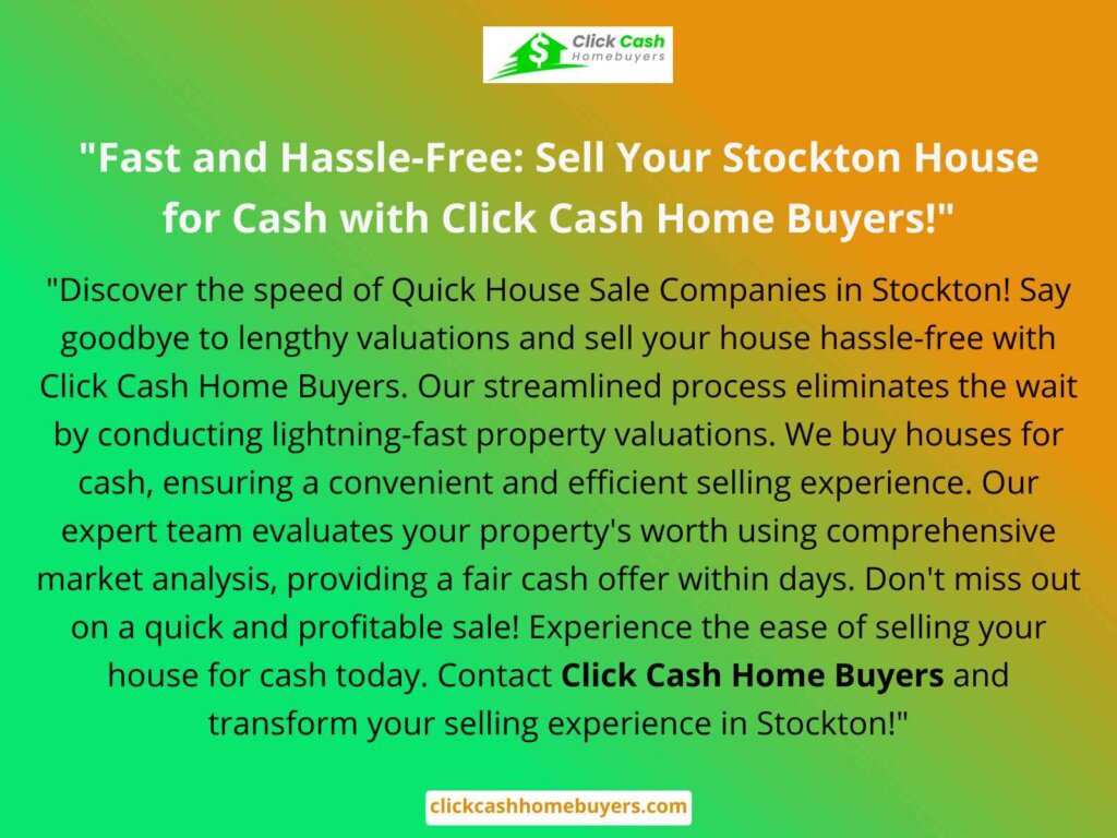 "Fast and Hassle-Free: Sell Your Stockton House for Cash with Click Cash Home Buyers!"