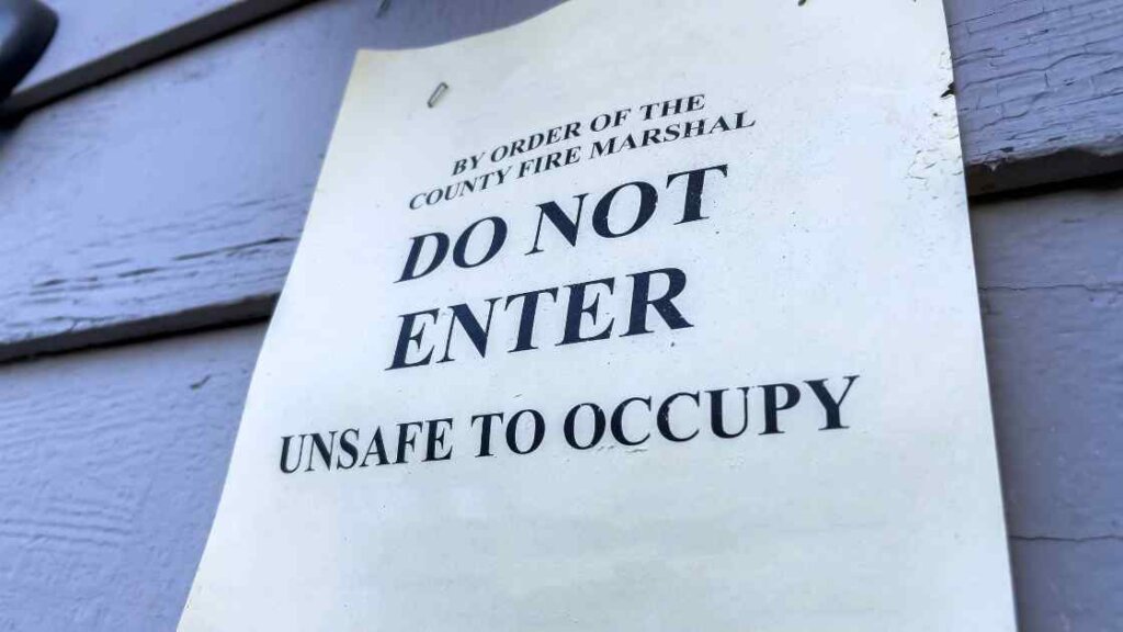 Condemned House Sign in Stockton, California