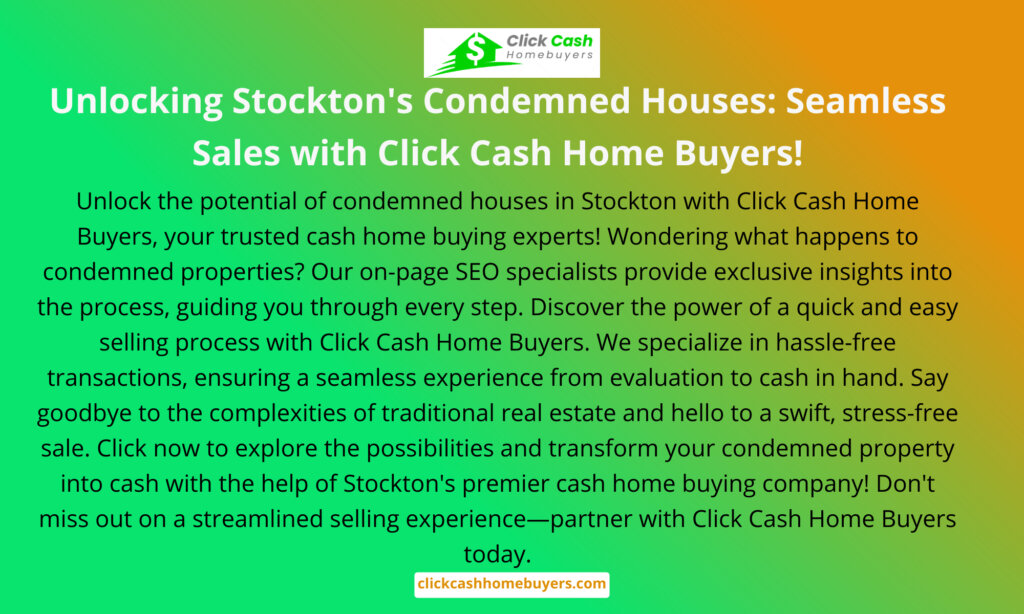 Sell your condemned house