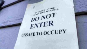 condemned house unsafe to occupy