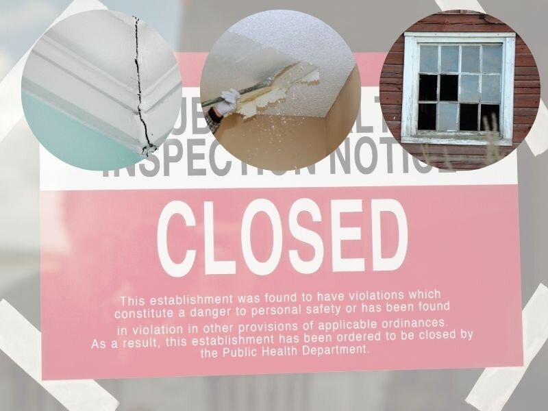Visual representation of structural damages in a condemned house