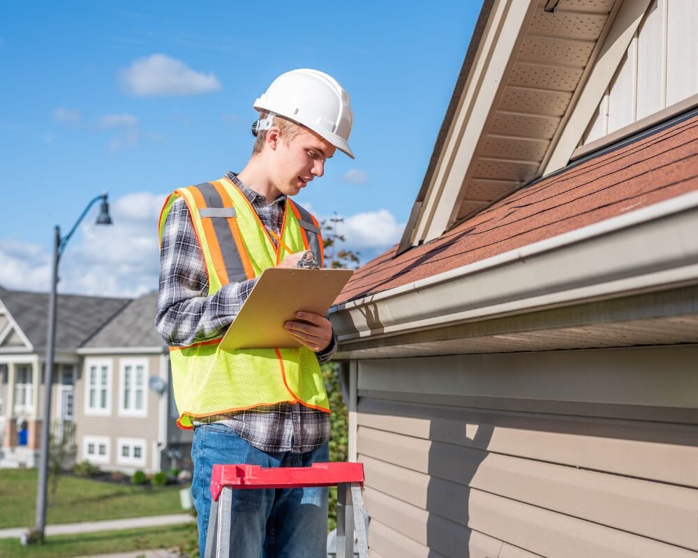 Professional conducting a thorough inspection of an abandoned property