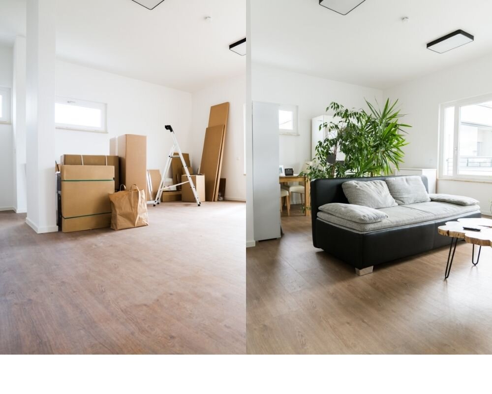 Before and after home preparation for a cash sale in Sacramento