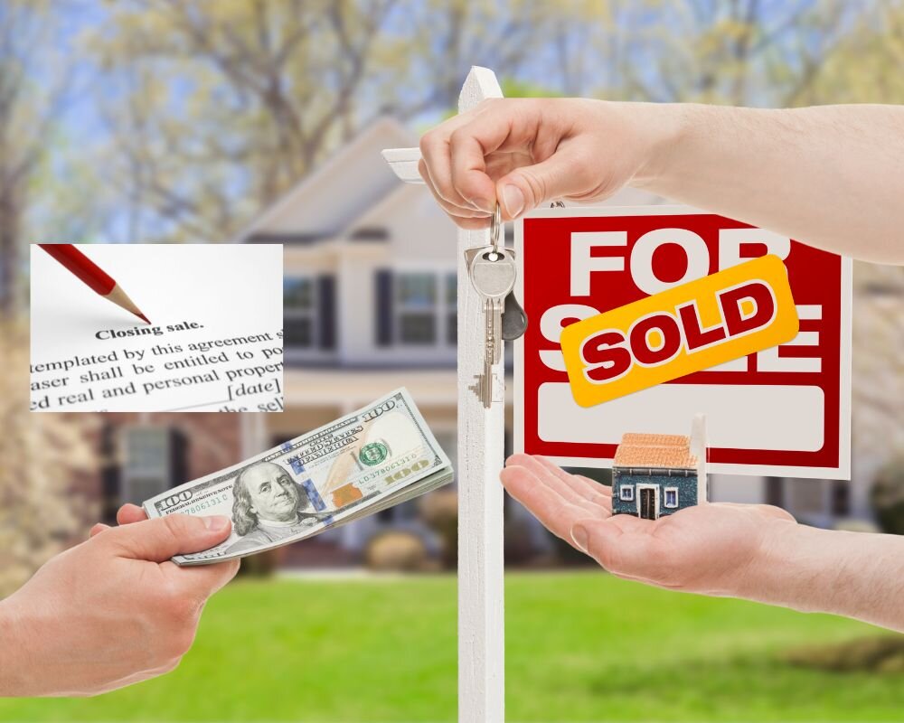 Detailed view of cash sale closing document and associated costs.