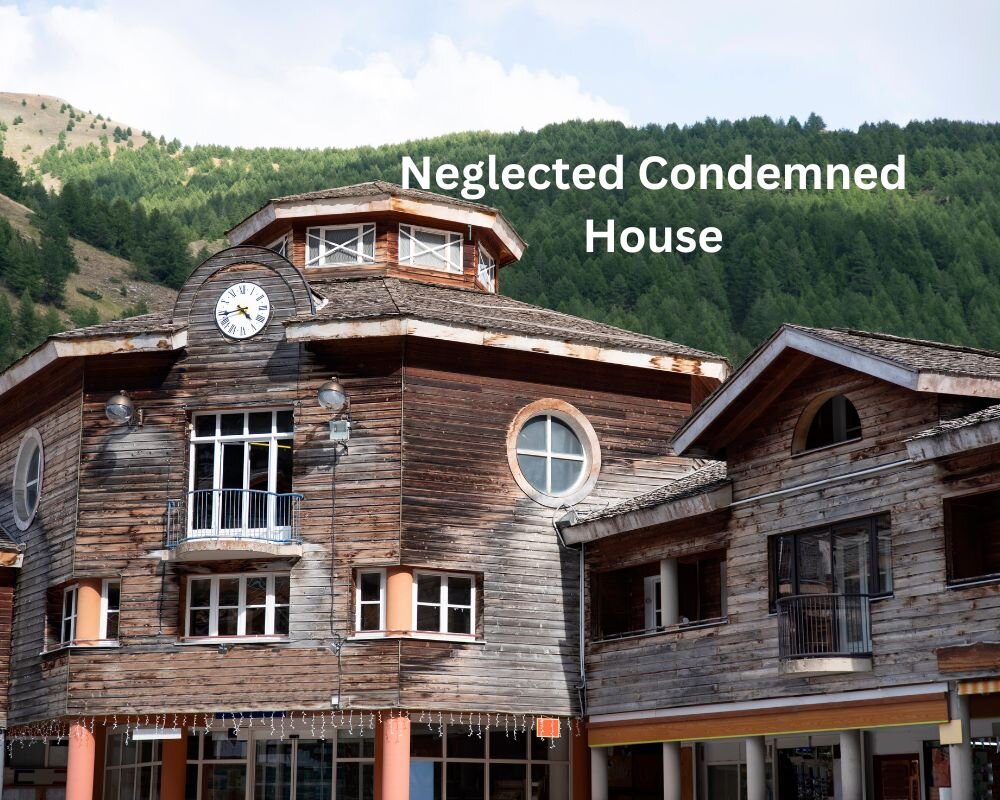 neglected condemned houses highlighting the need for awareness on property safety and health impacts
