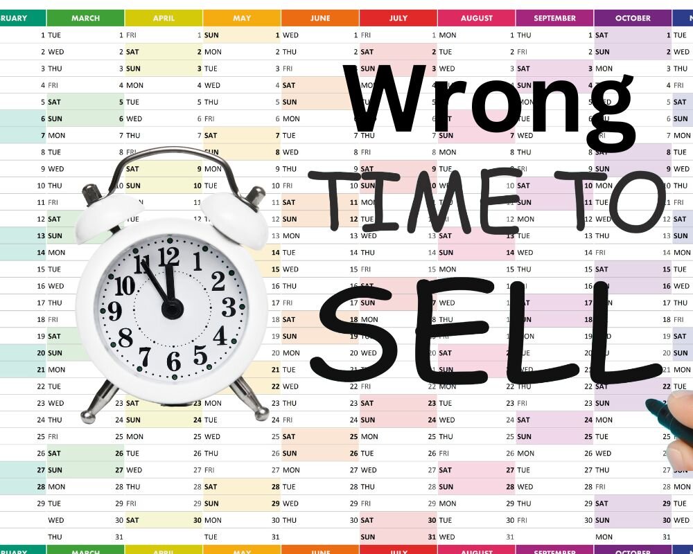 A seasonal calendar indicating the best times to sell a home, highlighting spring and summer.