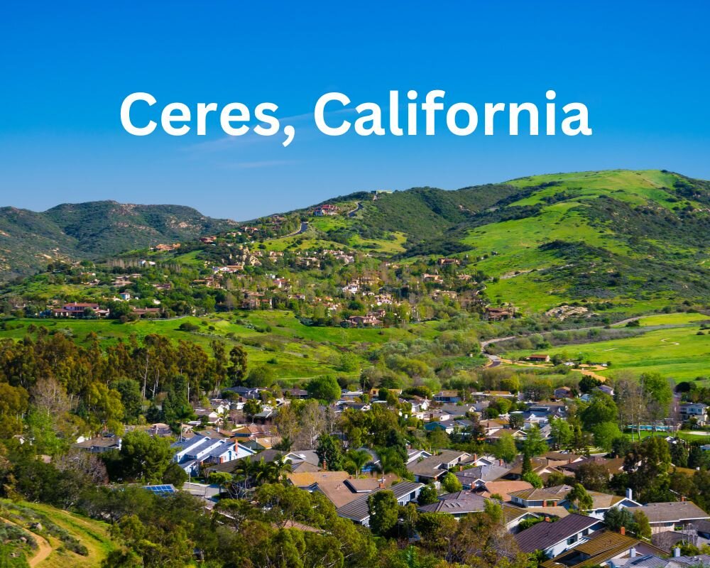 Skyline of Ceres, CA during sunset, showcasing the vibrant real estate market