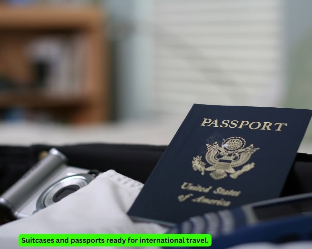 Suitcases and passports, showing the need for a quick home sale when emigrating from Ceres, CA.