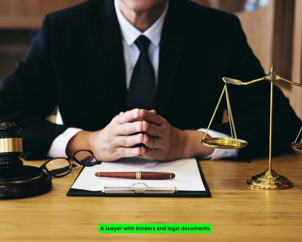 Lawyer handling legal documents related to the sale of an inherited property
