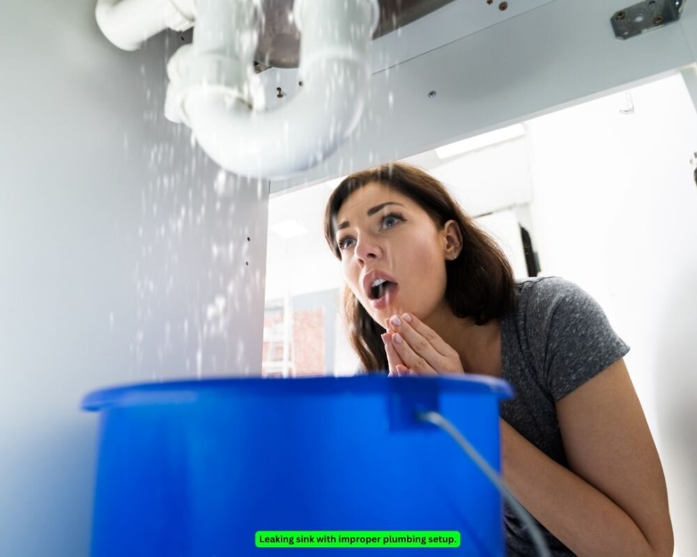 Improper plumbing fixture installation causing leaks