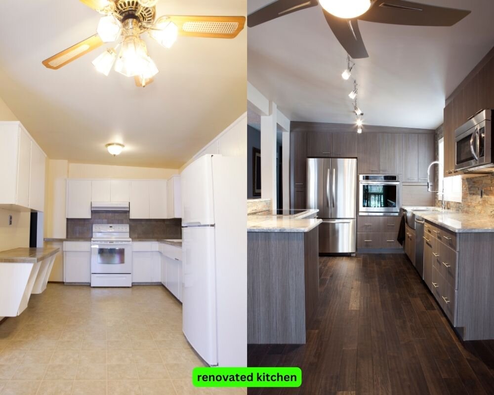 Upgraded kitchen with modern fixtures to increase home value.