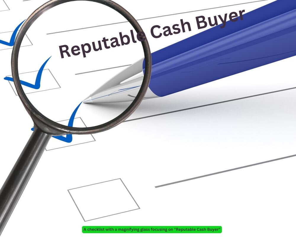 Checklist for identifying top cash buyers, emphasizing reputation and reliability