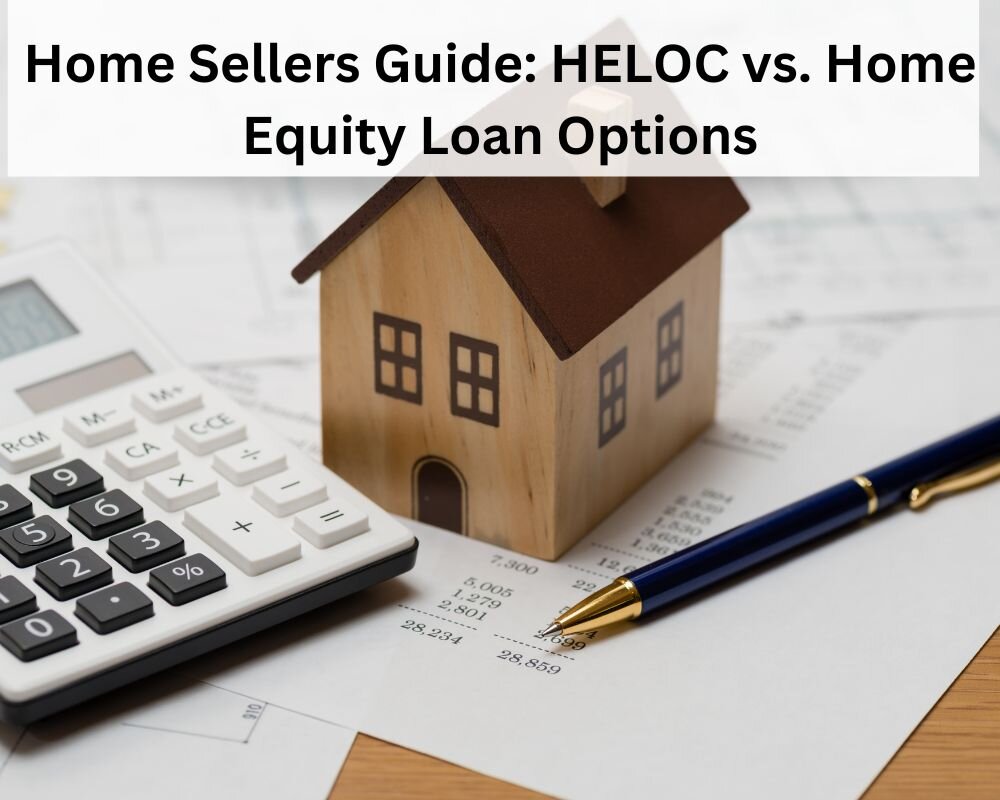 Home icon with financial documents representing HELOC and home equity loan options