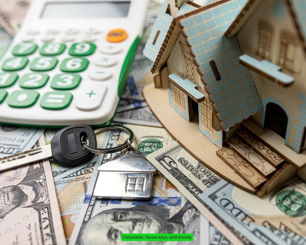 Financial tools and house keys representing the financial aspects of selling an inherited home