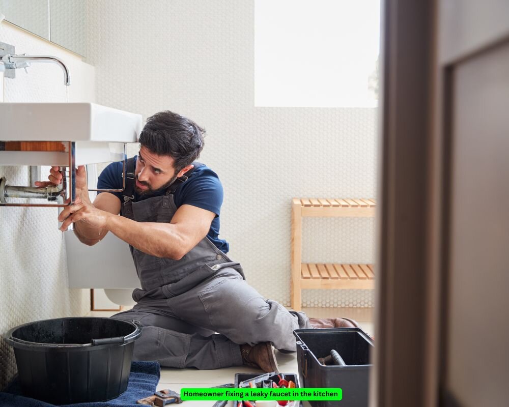 Homeowner making necessary repairs before selling