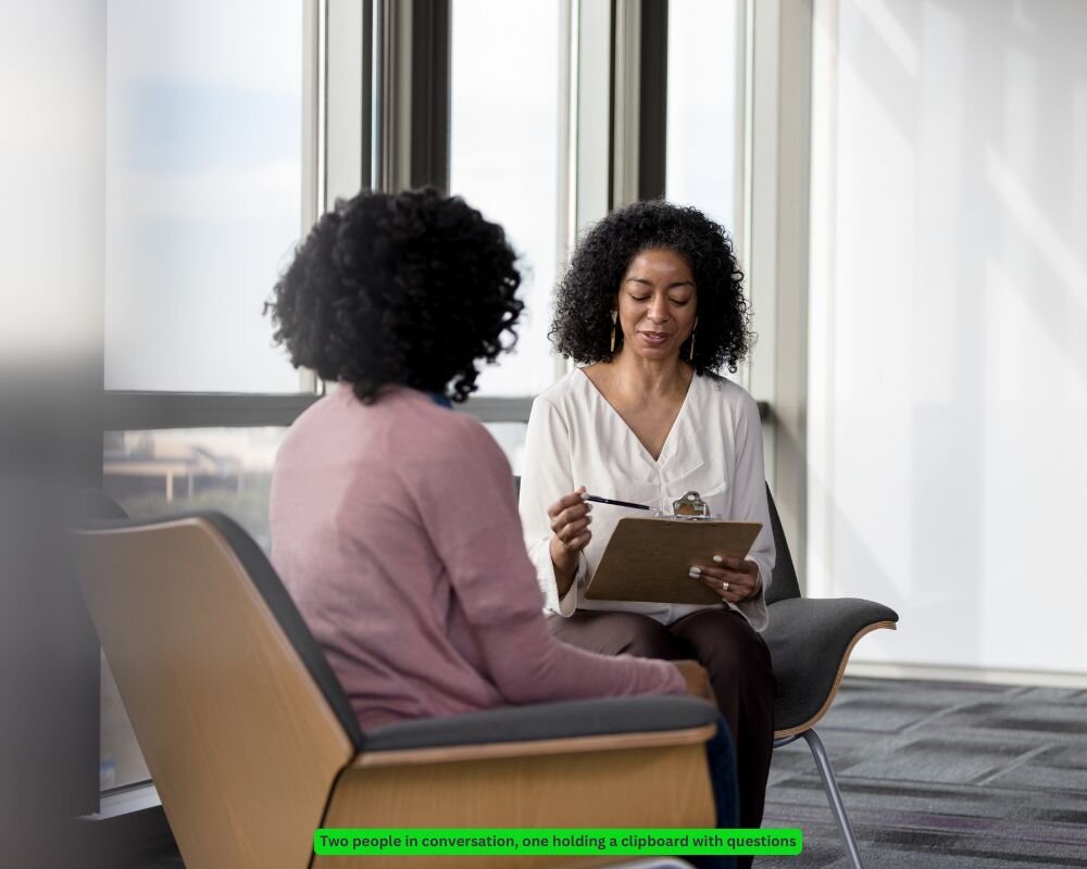 Homeowner asking essential questions to potential cash buyer, ensuring transparency