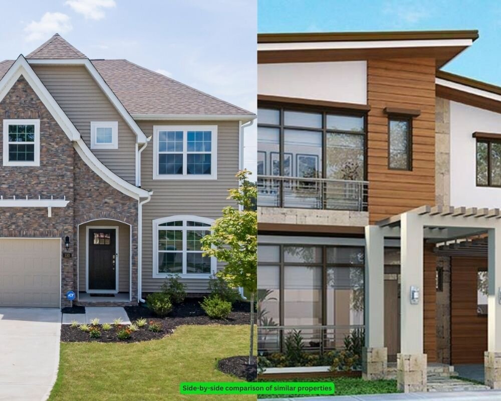 Comparing features of comparable properties in real estate