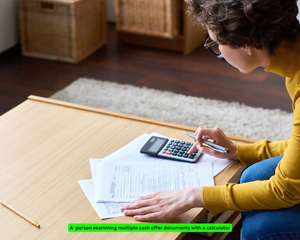 Homeowner evaluating cash offers for their property