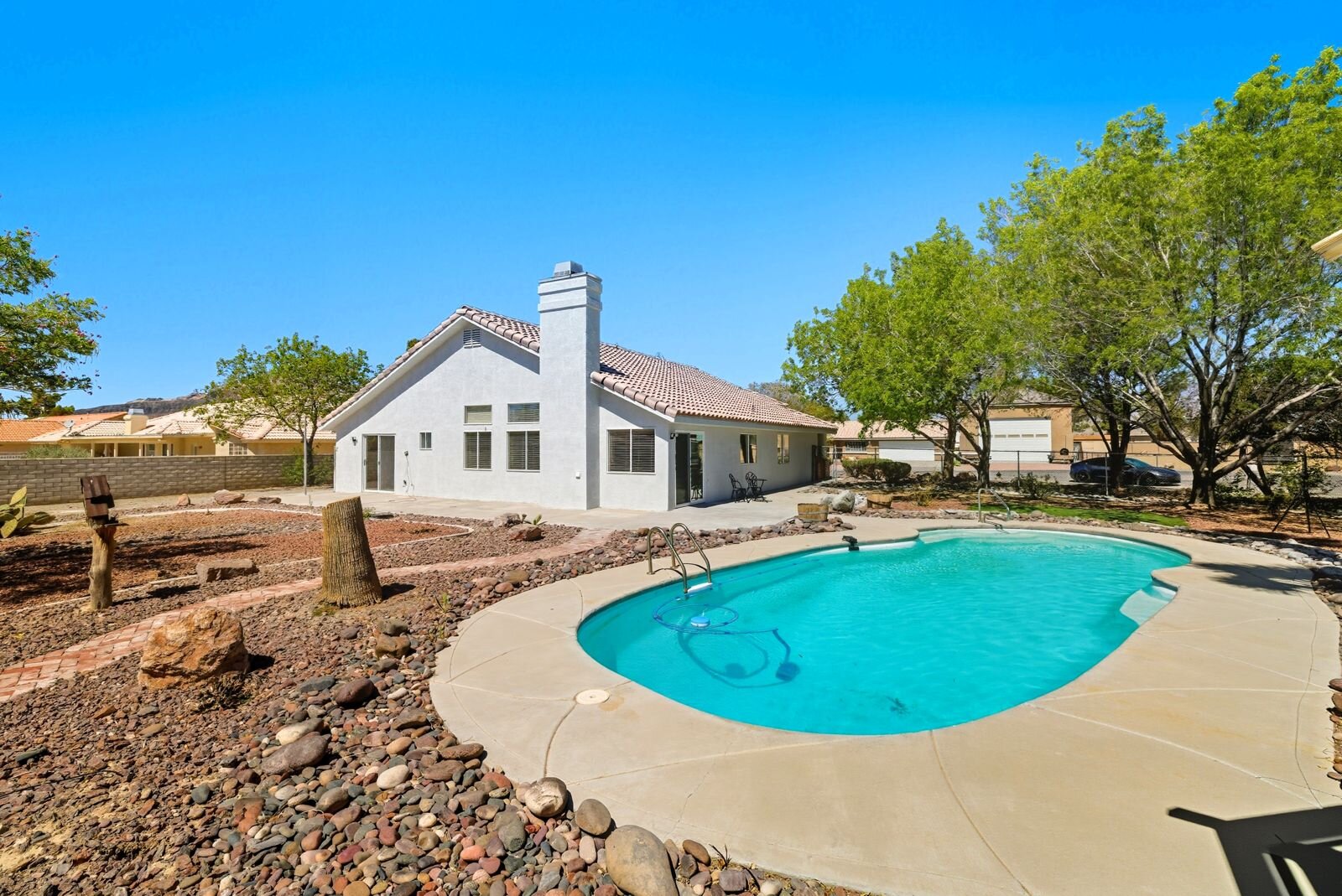 Backyard pool of a Pahrump, NV home on a large lot, purchased by Fast Ready Offer