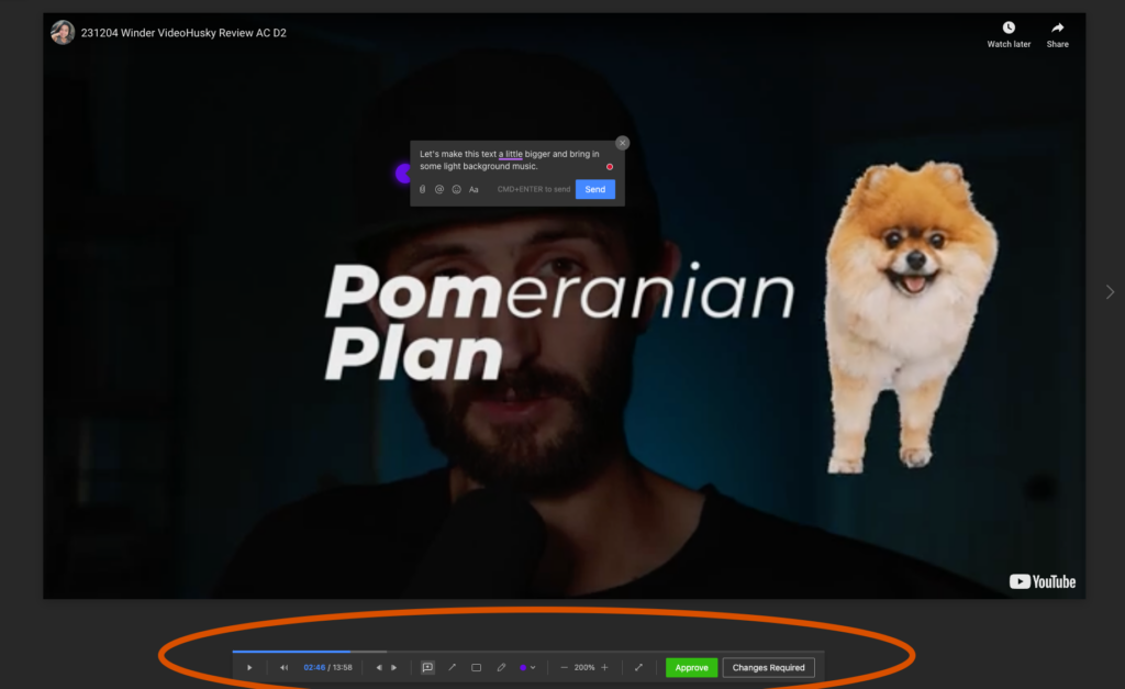 Making time-specific notes right on the video makes revisions super-easy.