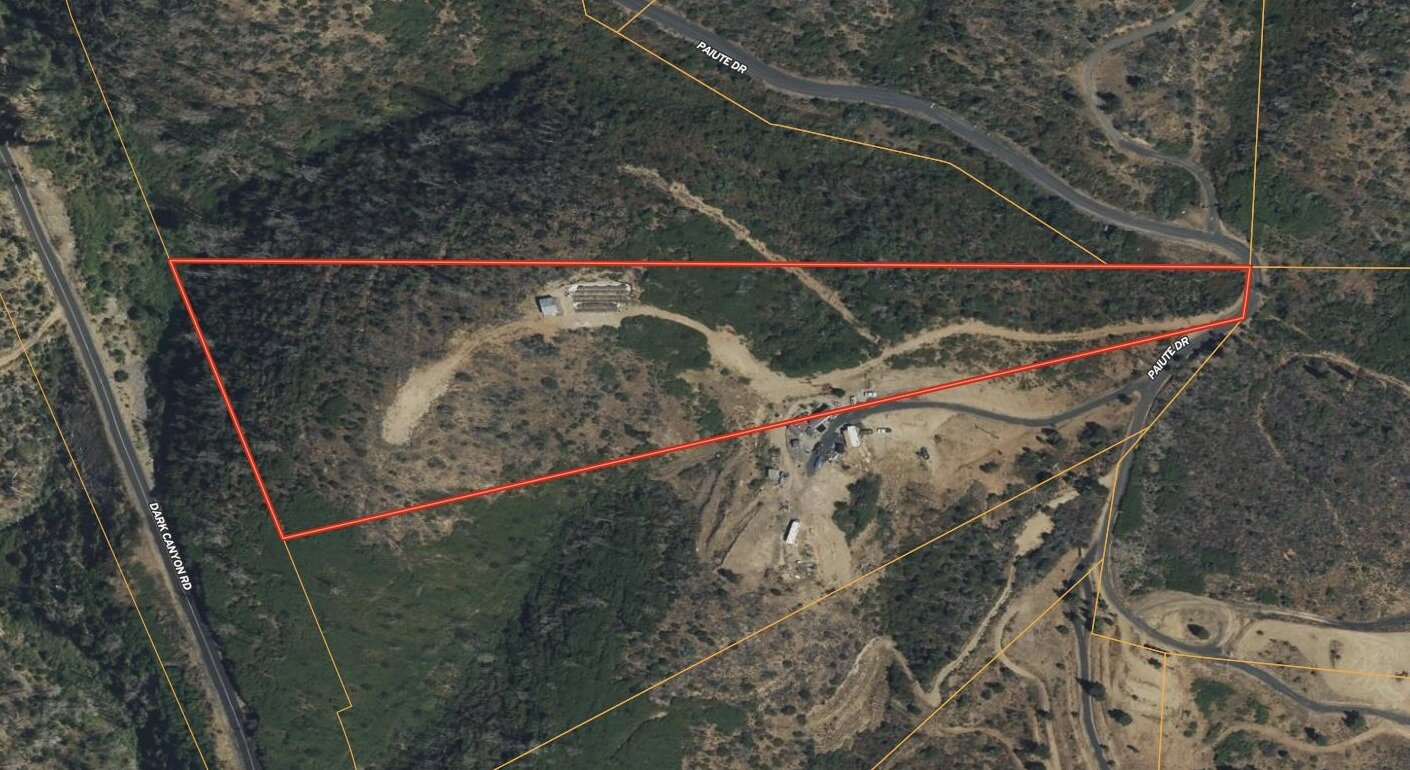 Butte County 10.06-acre property boundary and surrounding roads